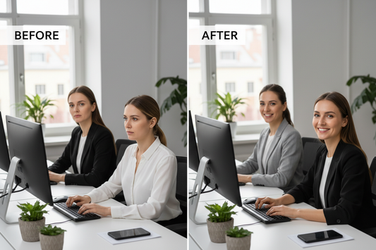 Same Models Before and After - Office Setting