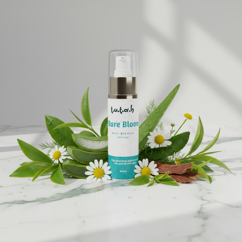Bare Bloom Anti-Blemish Lotion - natural ingredient showcase