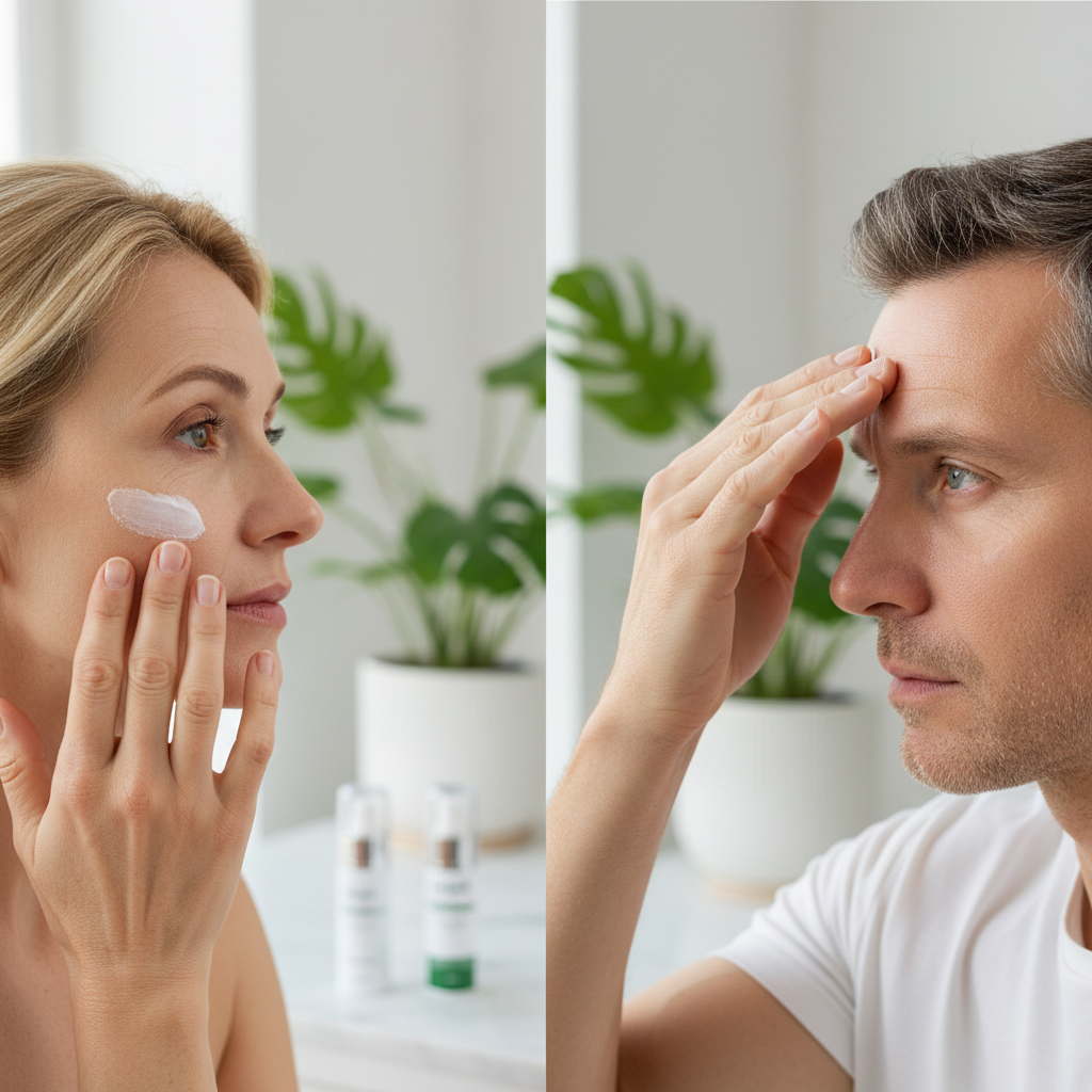 Luminous Anti-Aging Cream - middle-aged couple application